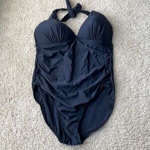 Black slimming one piece by merona size XL